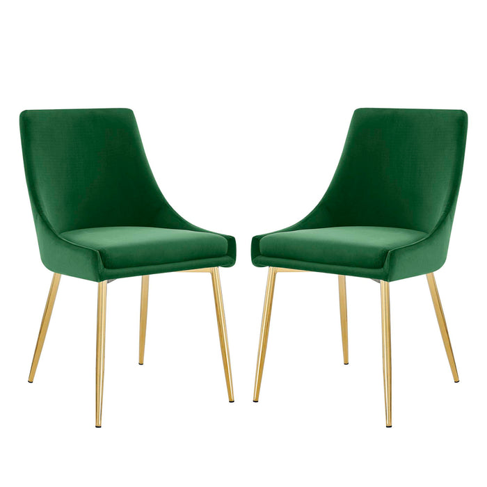 Viscount Performance Velvet Dining Chairs - Set of 2