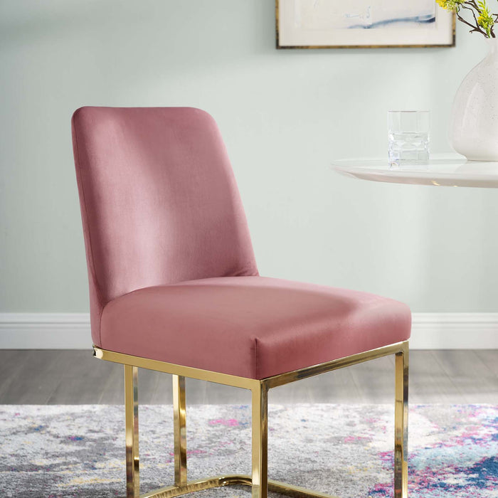 Amplify Sled Base Performance Velvet Dining Side Chair