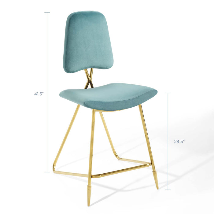 Ponder Performance Velvet Counter Stool