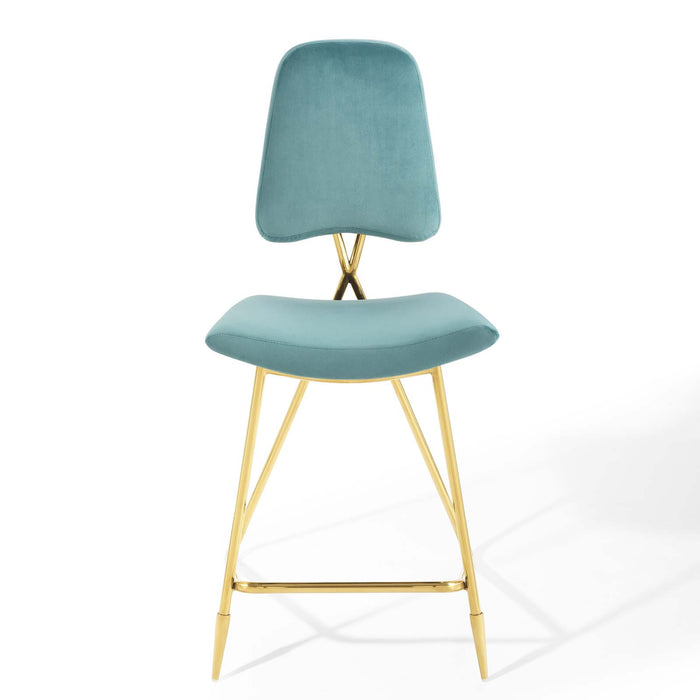 Ponder Performance Velvet Counter Stool