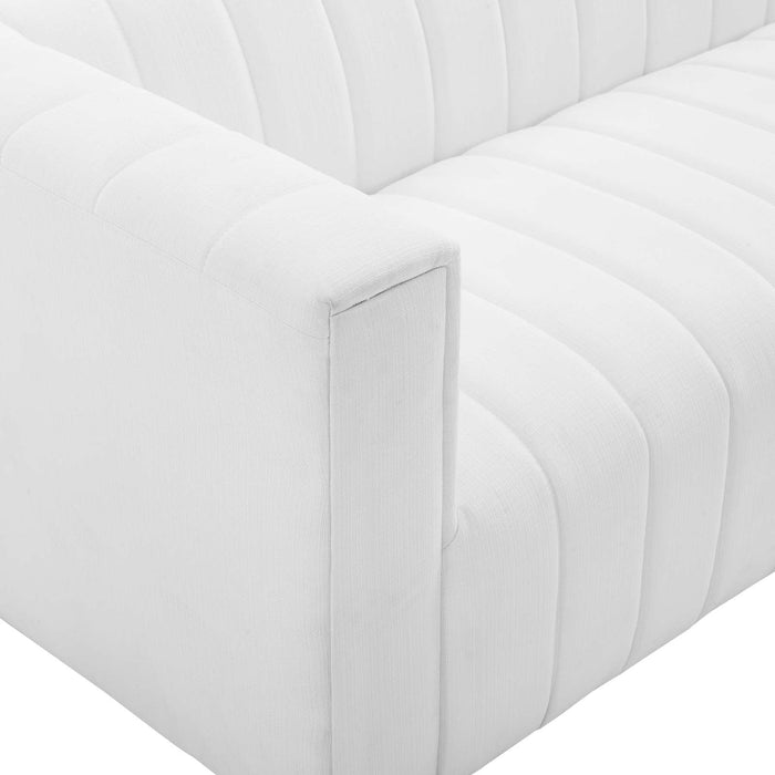 Reflection Channel Tufted Upholstered Fabric Sofa