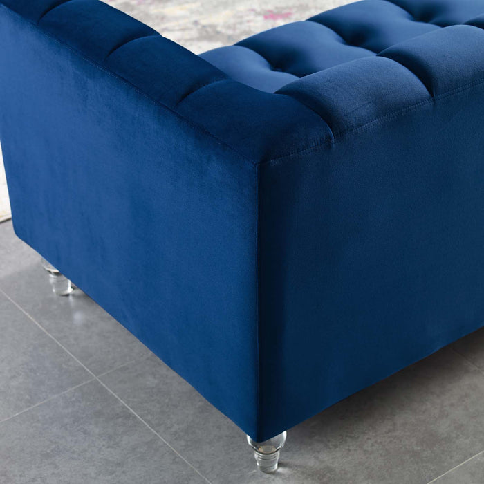 Mesmer Channel Tufted Button Performance Velvet Sofa