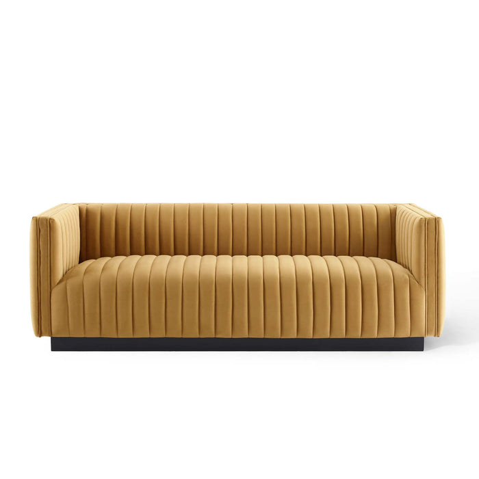 Conjure Channel Tufted Velvet Sofa