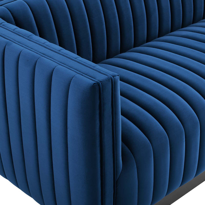 Conjure Channel Tufted Velvet Sofa