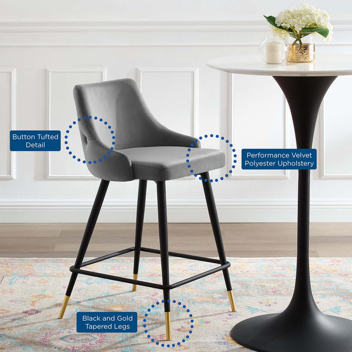 Adorn Performance Velvet Counter Stool