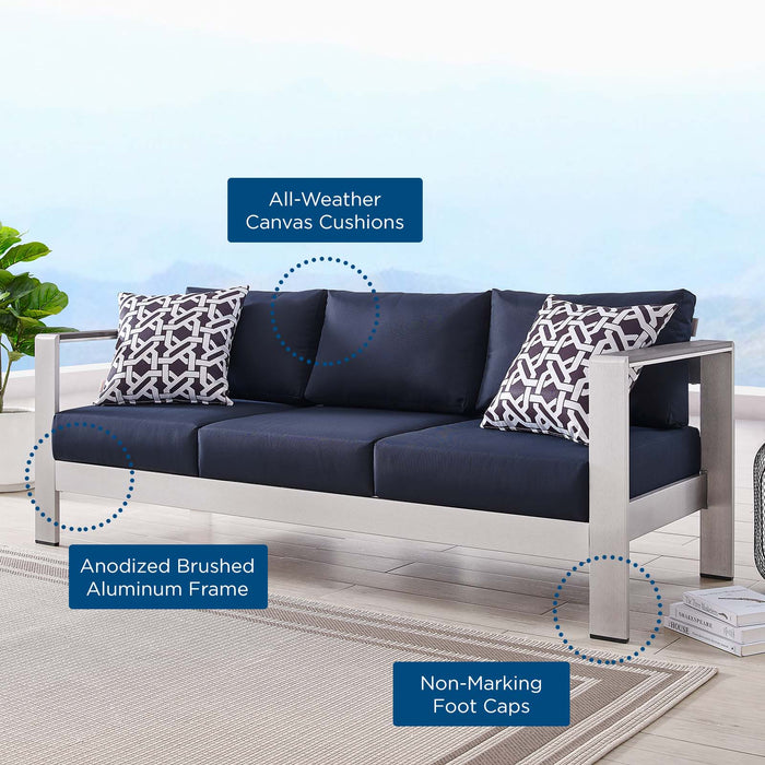 Shore Outdoor Patio Aluminum Sofa