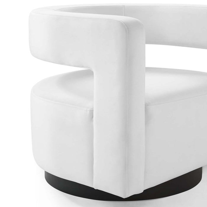 Spin Cutaway Performance Velvet Swivel Armchair