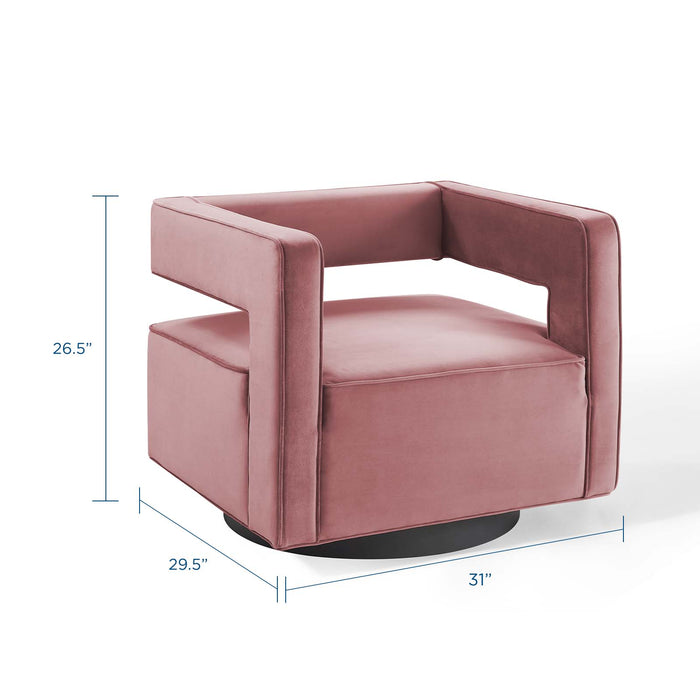 Booth Performance Velvet  Performance Velvet Swivel Armchair