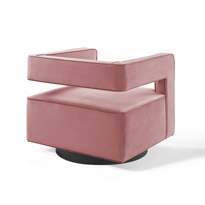 Booth Performance Velvet  Performance Velvet Swivel Armchair