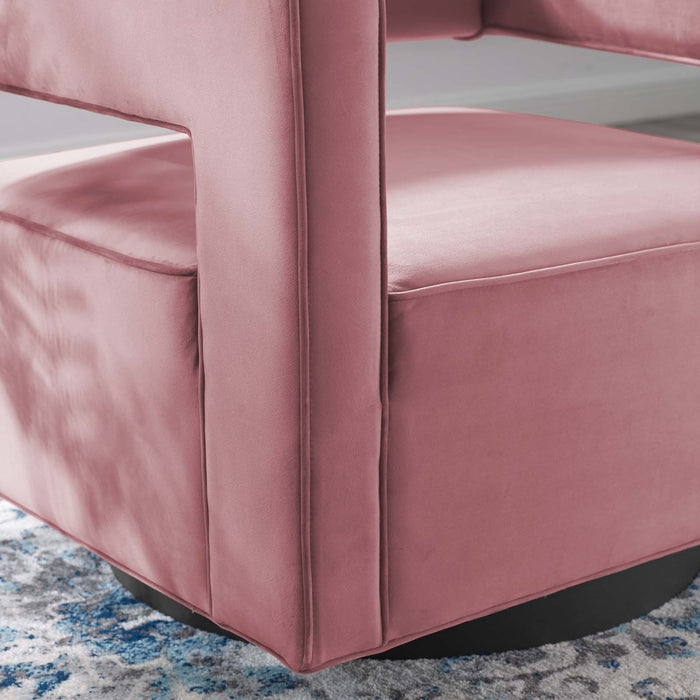 Booth Performance Velvet  Performance Velvet Swivel Armchair