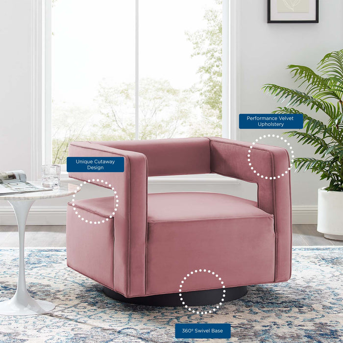 Booth Performance Velvet  Performance Velvet Swivel Armchair