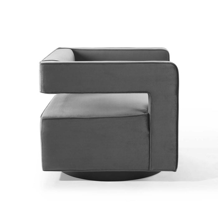 Booth Performance Velvet  Performance Velvet Swivel Armchair