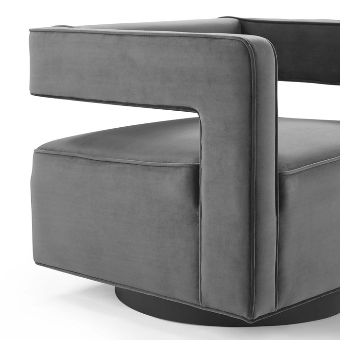 Booth Performance Velvet  Performance Velvet Swivel Armchair