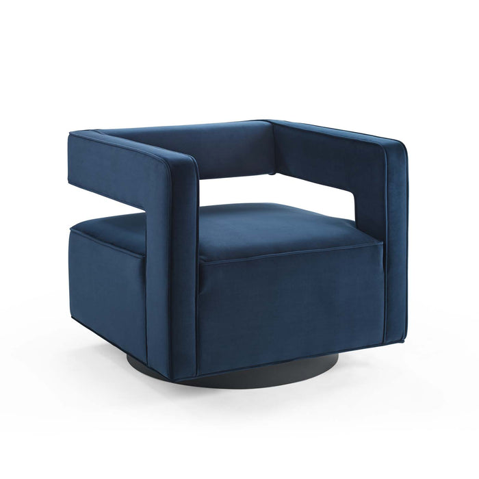 Booth Performance Velvet  Performance Velvet Swivel Armchair