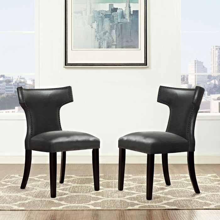 Curve Dining Chair Vinyl Set of 2