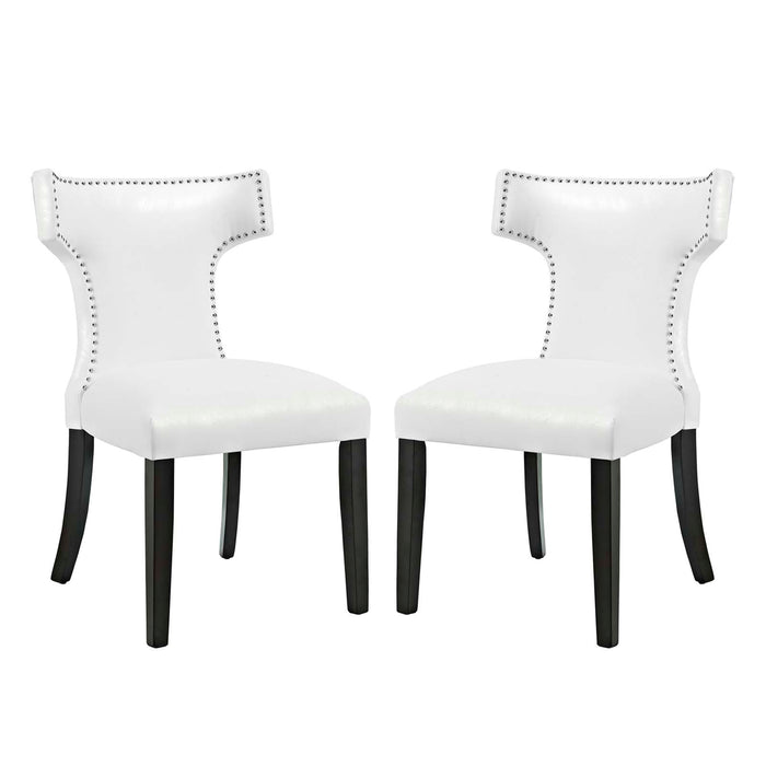 Curve Dining Chair Vinyl Set of 2