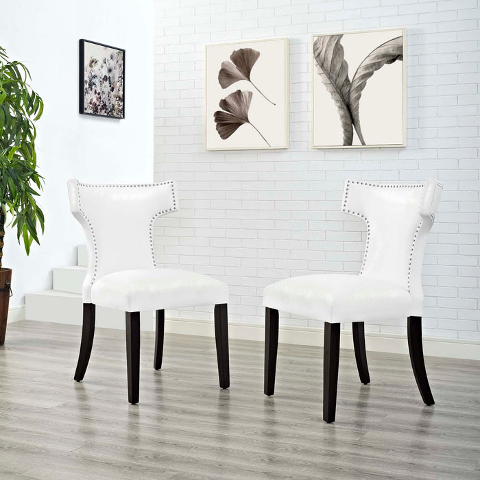 Curve Dining Chair Vinyl Set of 2