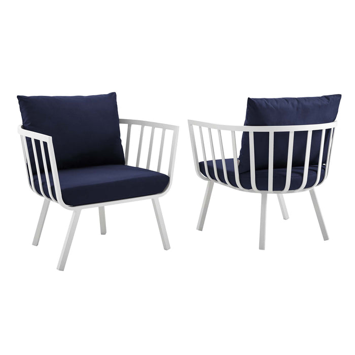 Riverside Outdoor Patio Aluminum Armchair Set of 2