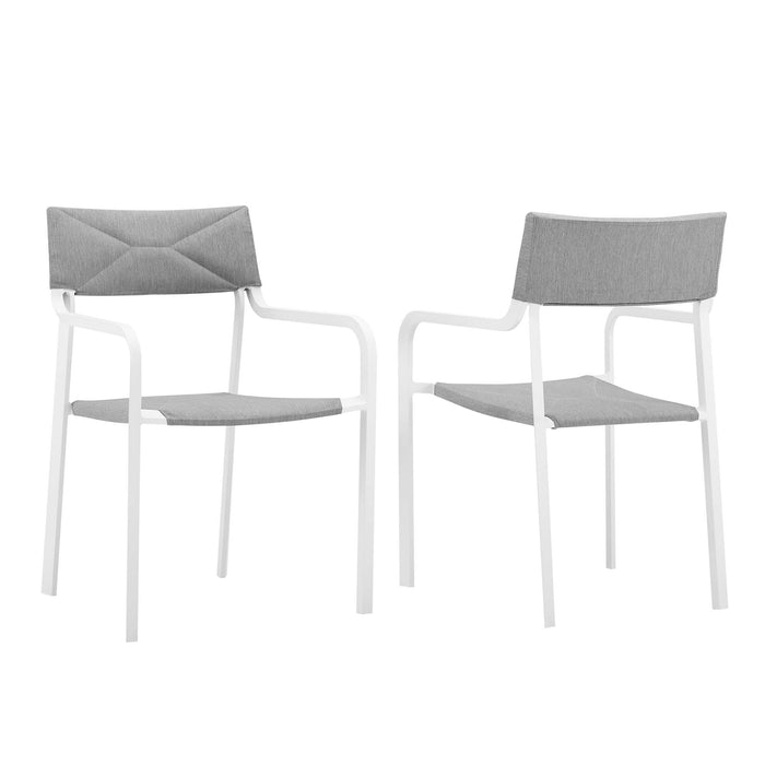 Raleigh Outdoor Patio Aluminum Armchair Set of 2