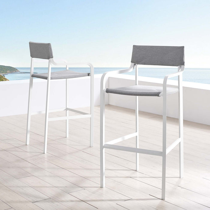 Raleigh Outdoor Patio Aluminum Bar Stool Set of 2