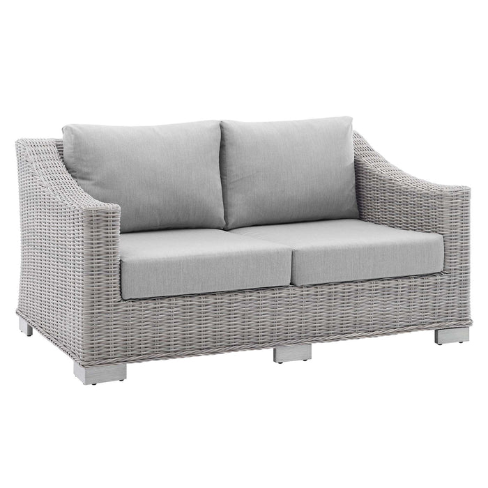 Conway Sunbrella® Outdoor Patio Wicker Rattan Loveseat