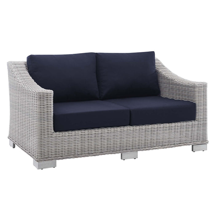 Conway Sunbrella® Outdoor Patio Wicker Rattan Loveseat