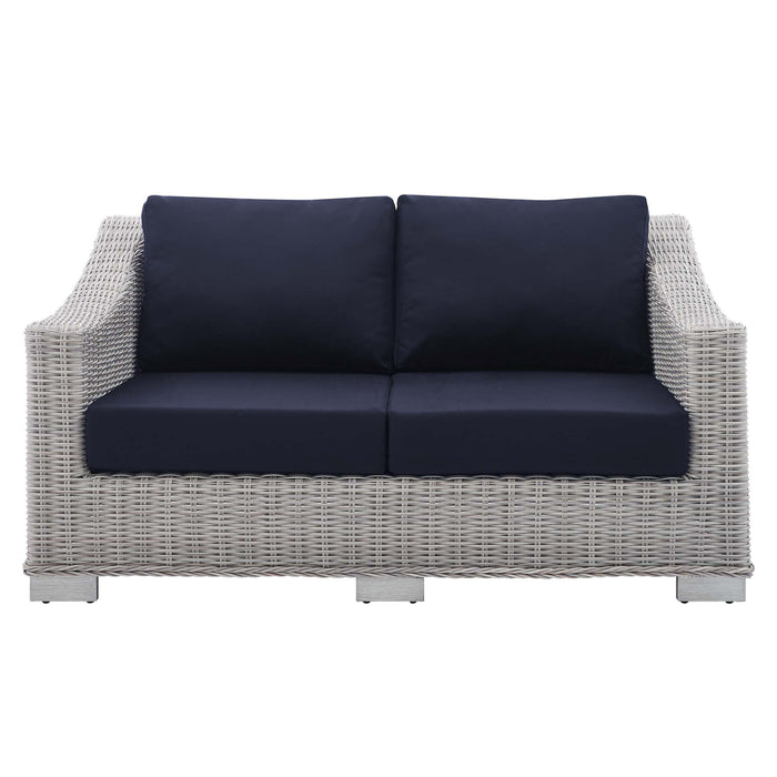 Conway Sunbrella® Outdoor Patio Wicker Rattan Loveseat