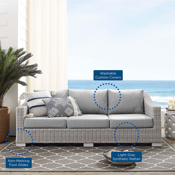 Conway Sunbrella® Outdoor Patio Wicker Rattan Sofa