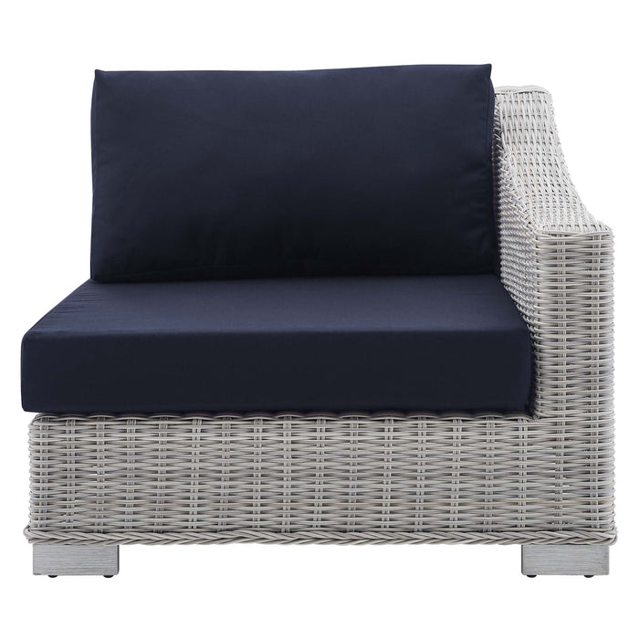 Conway Sunbrella® Outdoor Patio Wicker Rattan Right-Arm Chair