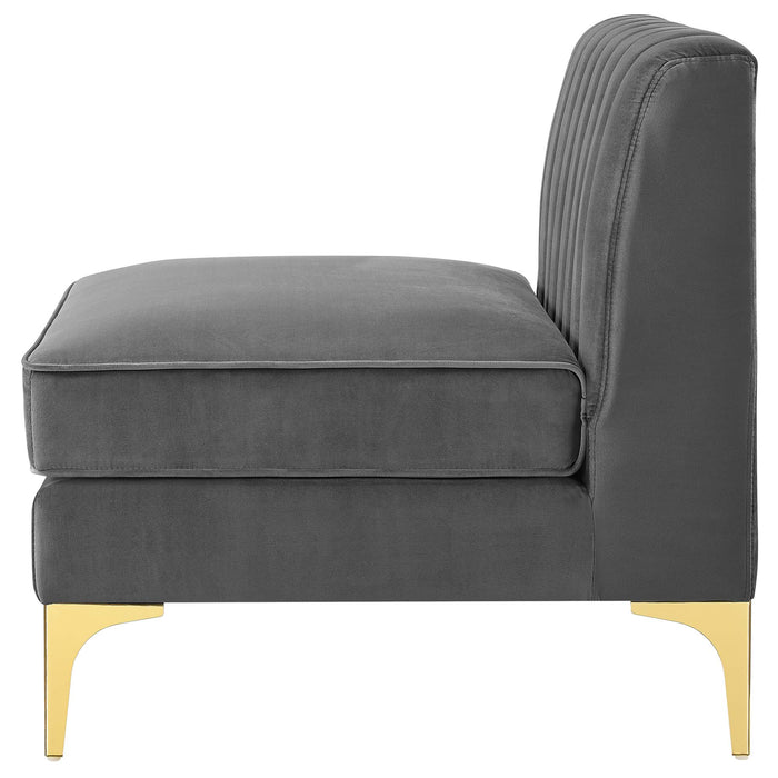 Triumph Channel Tufted Performance Velvet Armless Chair