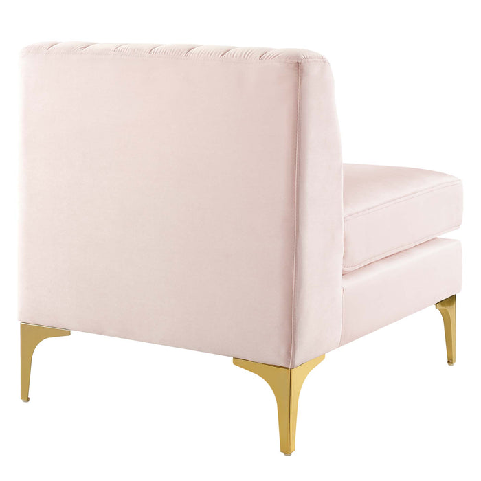 Triumph Channel Tufted Performance Velvet Armless Chair