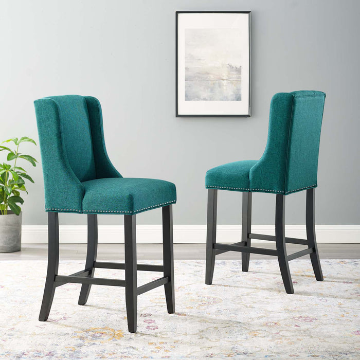 Baron Counter Stool Upholstered Fabric Set of 2