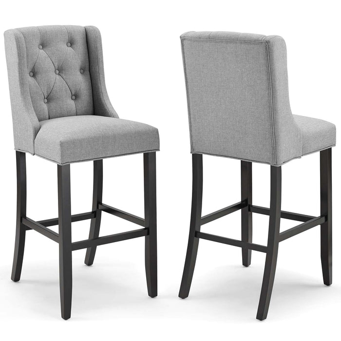 Baronet Bar Stool Upholstered Fabric Set of 2