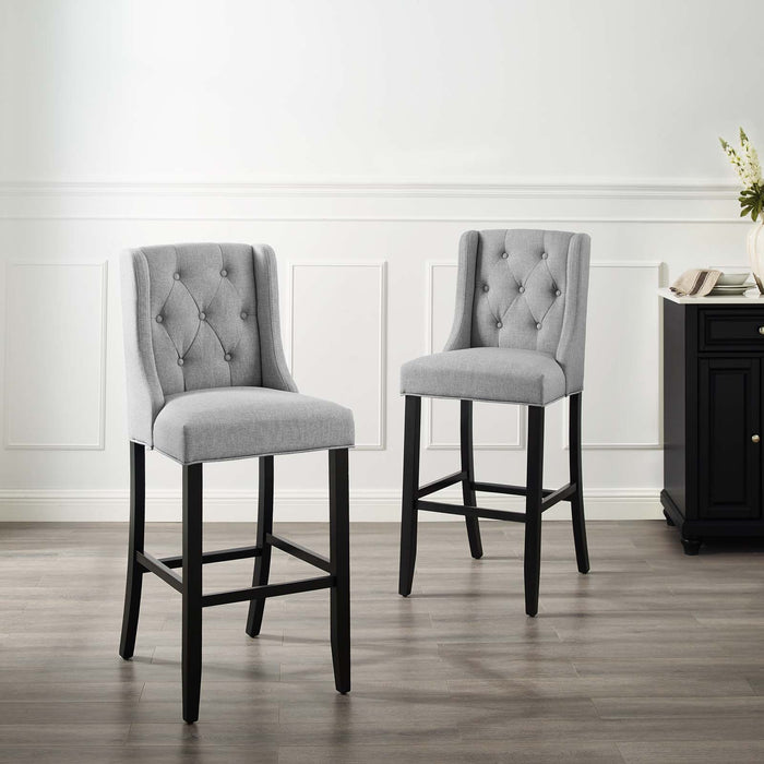 Baronet Bar Stool Upholstered Fabric Set of 2