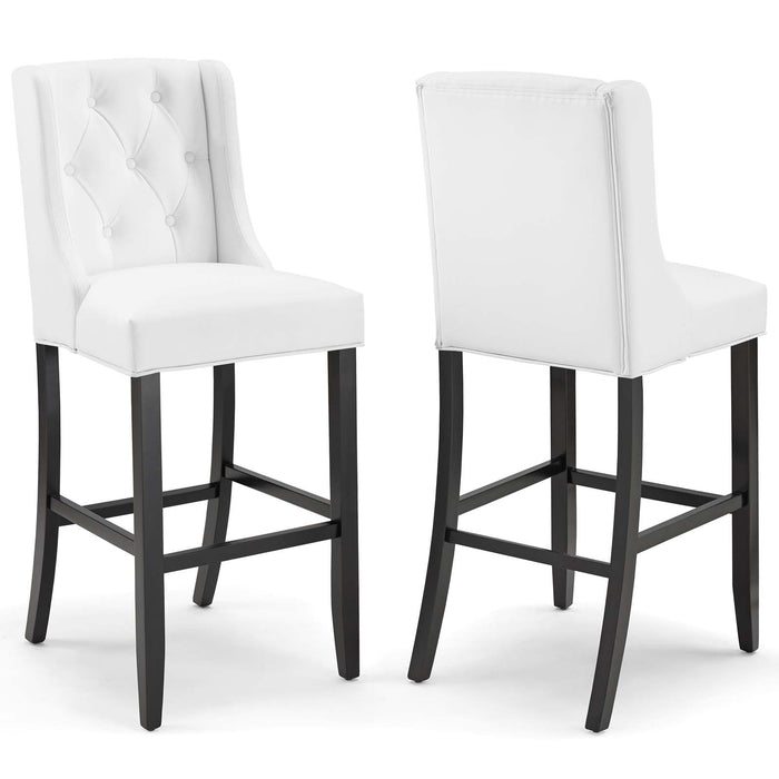 Baronet Bar Stool Faux Leather Set of 2