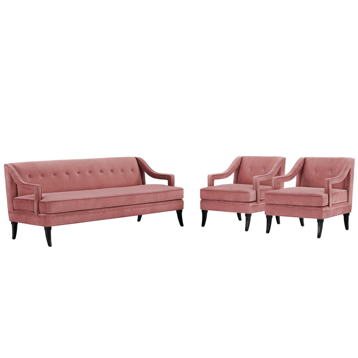 Concur Living Room Set Performance Velvet Set of 3