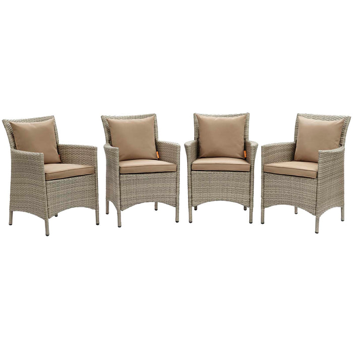 Conduit Outdoor Patio Wicker Rattan Dining Armchair Set of 4