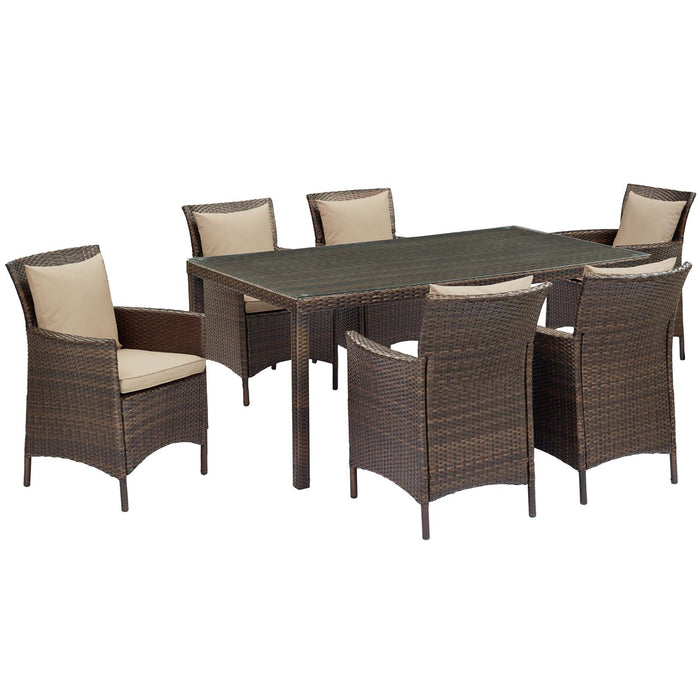 Conduit 7 Piece Outdoor Patio Wicker Rattan Dining Set