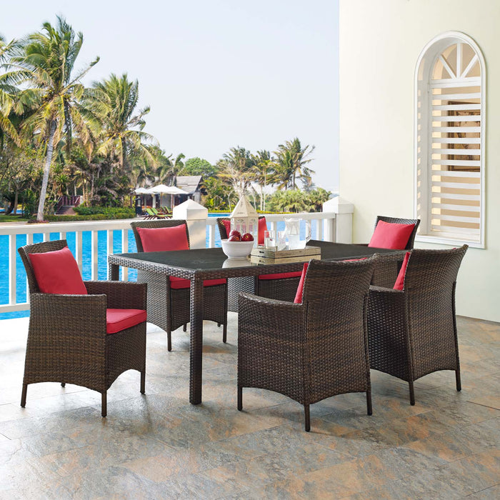 Conduit 7 Piece Outdoor Patio Wicker Rattan Dining Set