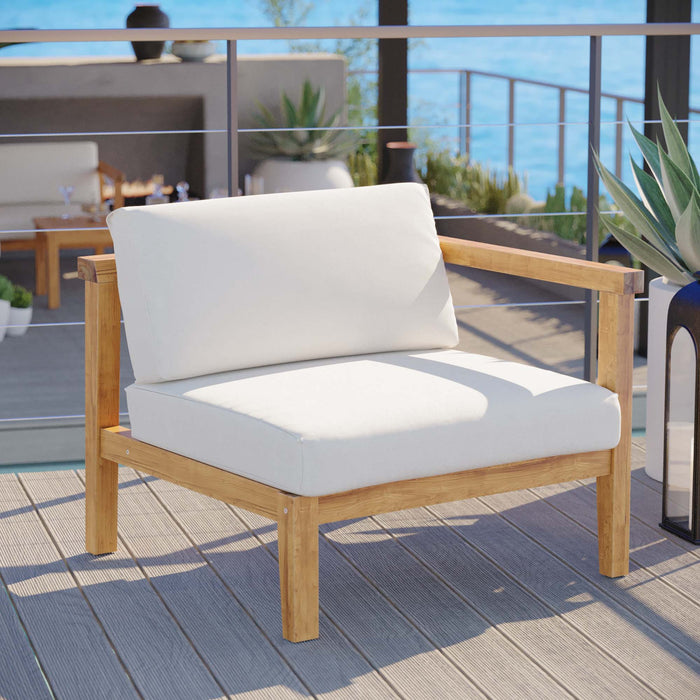 Bayport Outdoor Patio Teak Wood Right-Arm Chair