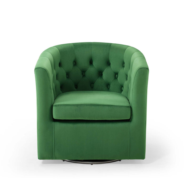 Prospect Tufted Performance Velvet Swivel Armchair