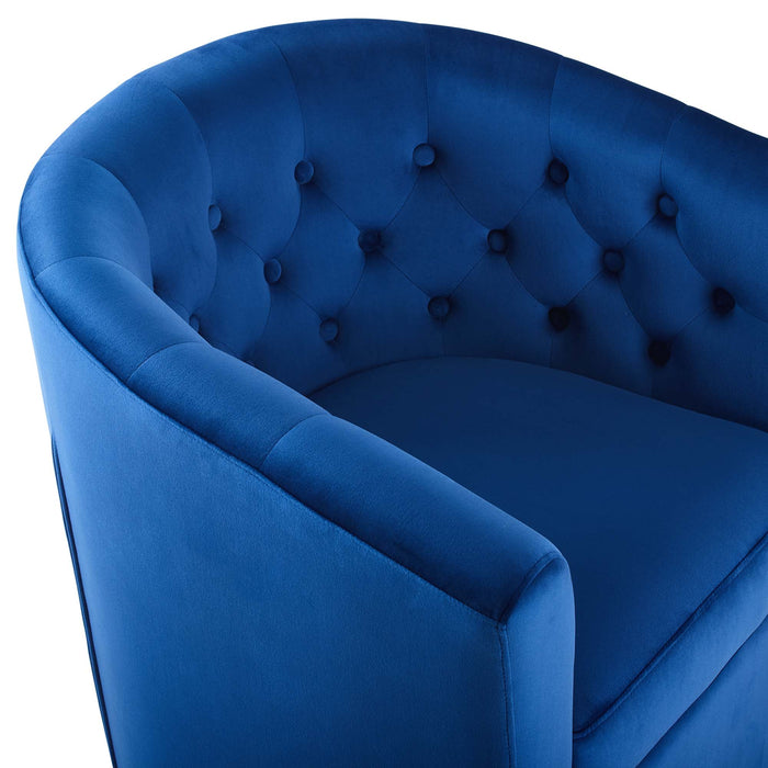 Prospect Tufted Performance Velvet Swivel Armchair