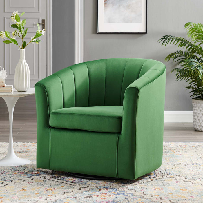 Prospect Performance Velvet Swivel Armchair