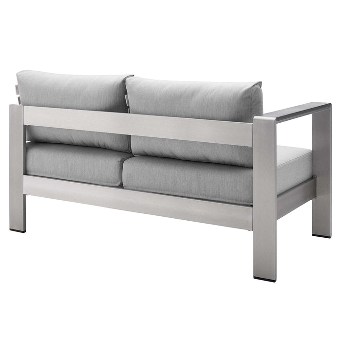 Shore Sunbrella® Fabric Aluminum Outdoor Patio Left-Arm Loveseat