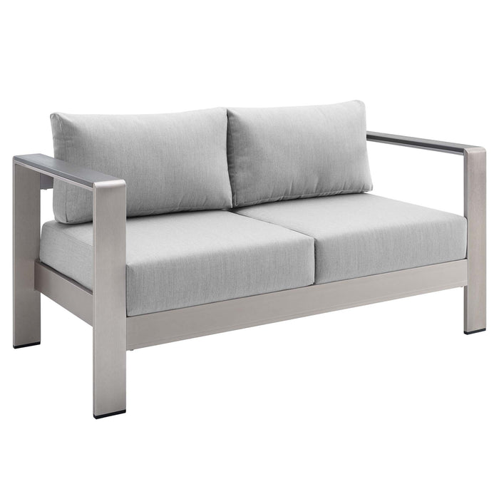 Shore Sunbrella® Fabric Aluminum Outdoor Patio Loveseat