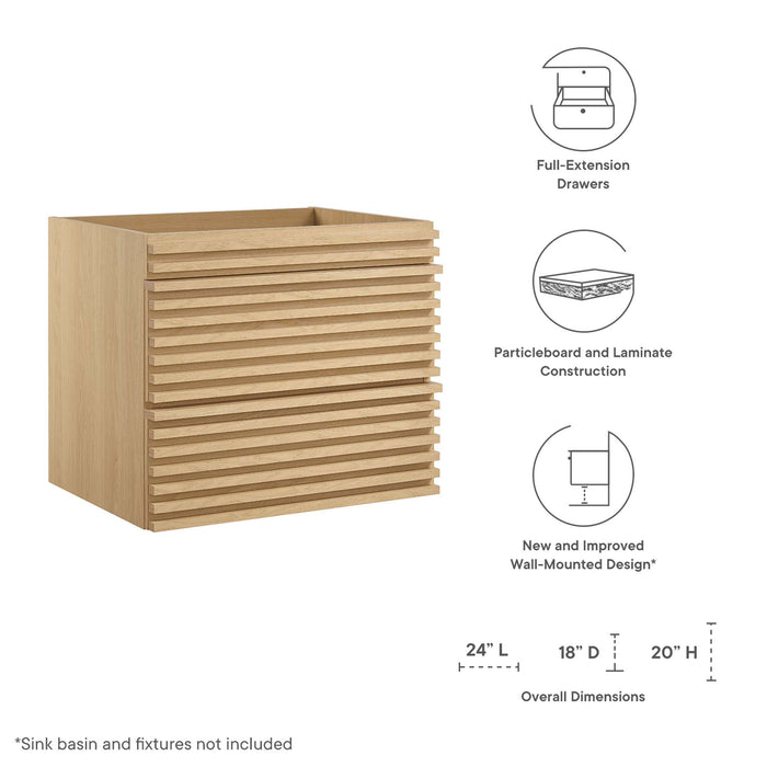 Render 24" Wall-Mount Bathroom Vanity Cabinet (Sink Basin Not Included)