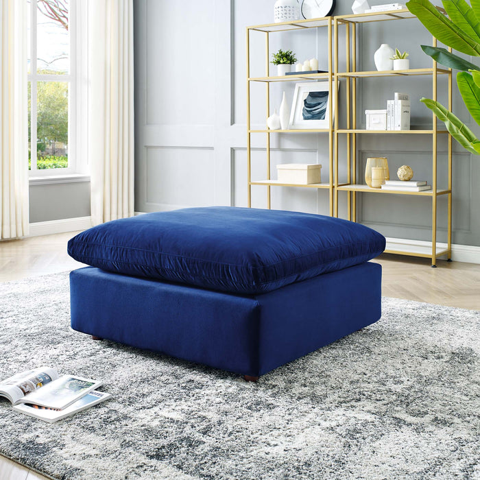 Commix Down Filled Overstuffed Performance Velvet Ottoman