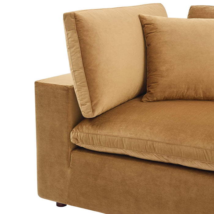 Commix Down Filled Overstuffed Performance Velvet Corner Chair