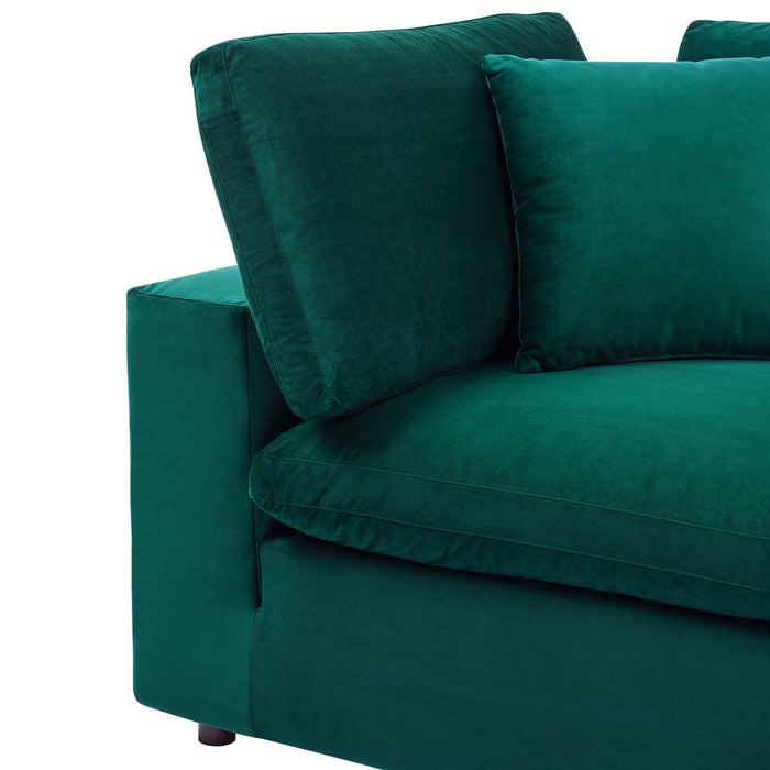 Commix Down Filled Overstuffed Performance Velvet Corner Chair