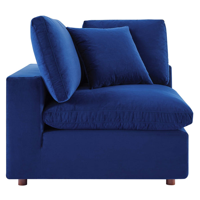 Commix Down Filled Overstuffed Performance Velvet Corner Chair